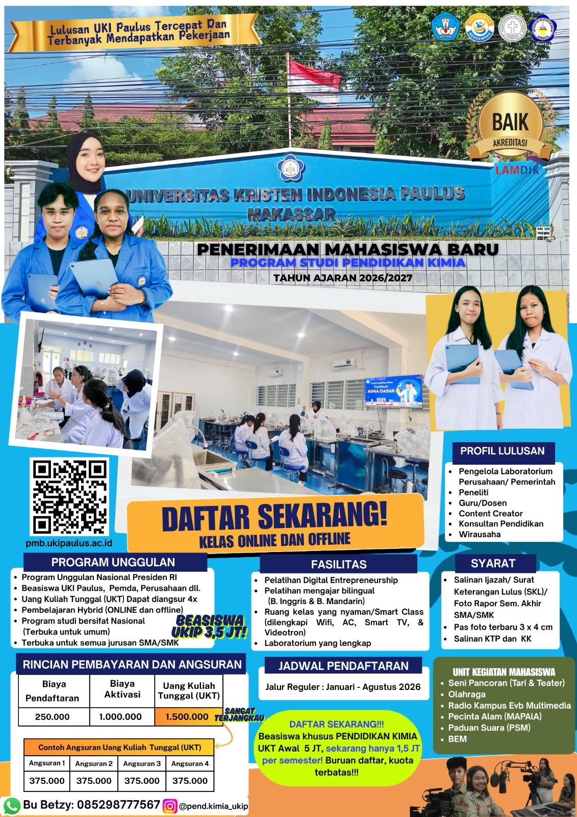 Penerimaan Mahasiswa baru Prodi Pendidikan Kimia